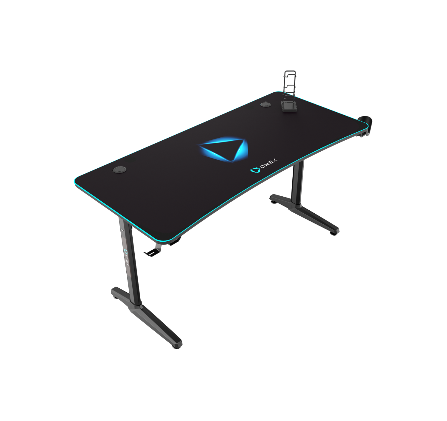 ONEX GD1600H Wide Gaming Office Desk with full coverage mousepad and accessories